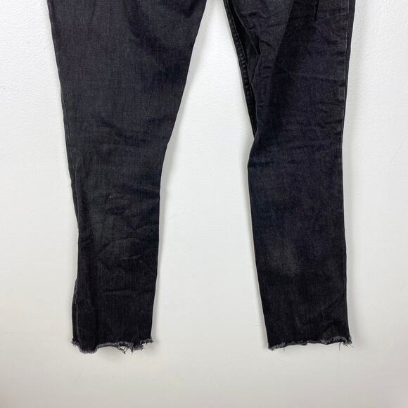 Abercrombie Skinny High Rise Split Hem Jeans Curve Love Black Stretch Size 28 6R - Picture 6 of 8
